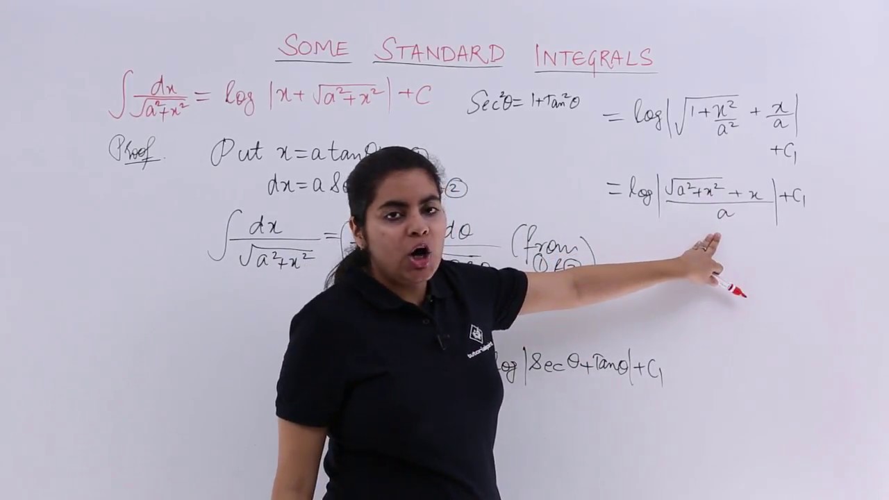 Integral Of 1 Sqrt X 2 A 2 Youtube