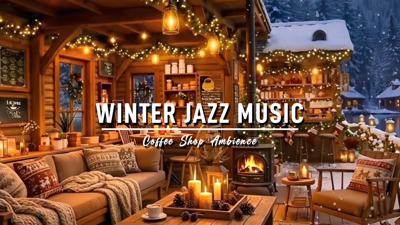 Winter Jazz Music ⛄ Relaxing December Jazz Music at Cozy Coffee Shop Ambience for Studying, Work