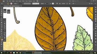 Drawing of an autumn leaf in Adobe Illustrator