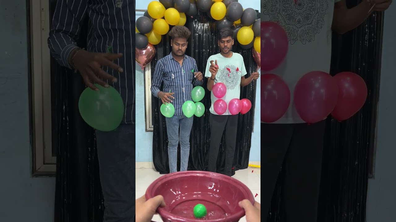 Put The Ball In Bucket With Pop Balloon Challenge 