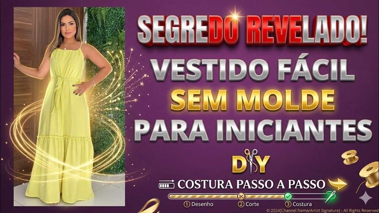 ✅️DIY Vestido Fácil Sem Molde_Costura fácil Passo a Passo para iniciantes Gisleide Novelo