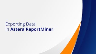 Exporting Data | Astera ReportMiner