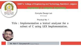 CDL:  PR1 Implement a lexical analyzer for a subset of C using LEX Implementation