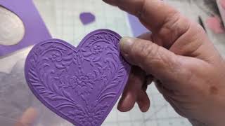 Using Anna Griffins Smitten Cut and Emboss folders to make a Valentine card 