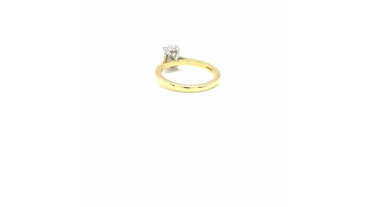 18ct Yellow Gold Oval Cut Lab Grown Diamond Solitaire Ring 1.01ct - 17020051 | Johnsons Jewellers