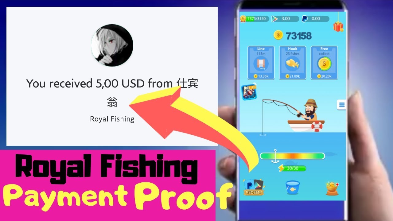 ROYAL FISHING APP! Proof of Payment Free Paypal Money YouTube