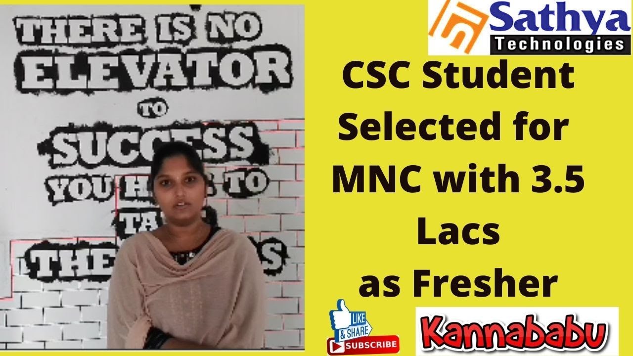 CSC Student Selected for MNC-3.5 Lacs Package - YouTube