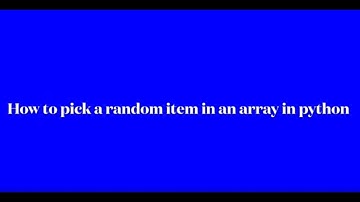 ✅How to pick a random item in an array in python ✅