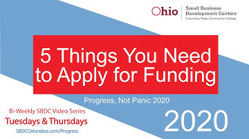 Ohio SBDC Progress Not Panic: 5 Things You Need to Apply for Business Funding