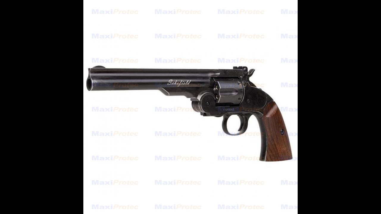 Revolver à plombs 6" ASG Schofield noir vieilli 4.5 mm