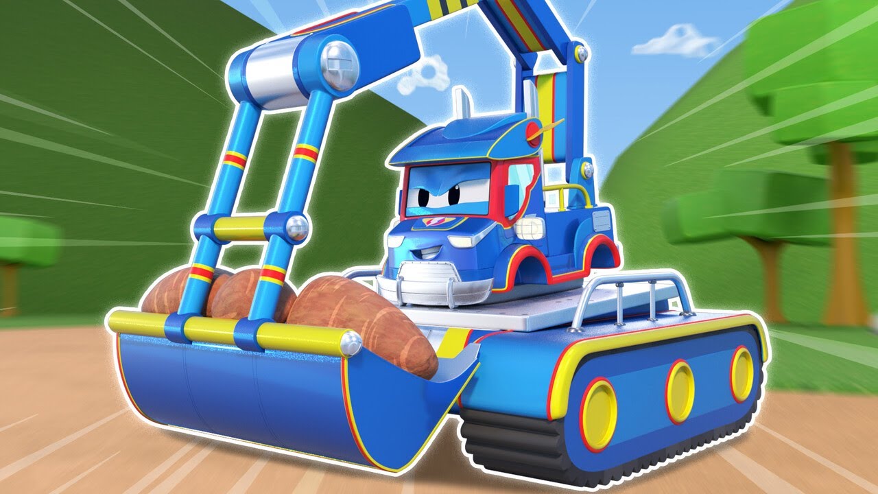 Super Planierraupe rettet das Rennauto vor einem Unfall auf dem Super Looping