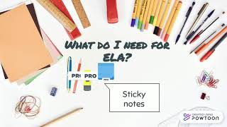 Welcome to ELA part 1