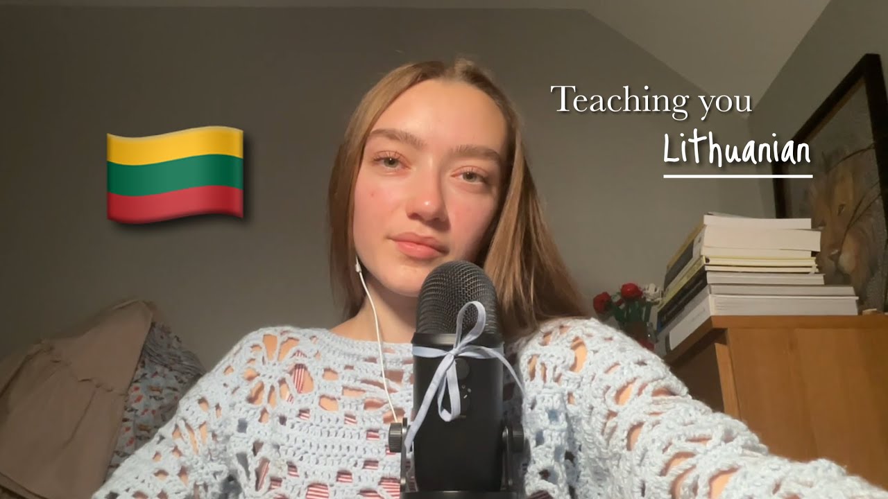 ASMR Lietuviškai | Teaching Numbers & Days in Lithuanian 🇱🇹 | Mic Brushing + Clicky Whispers