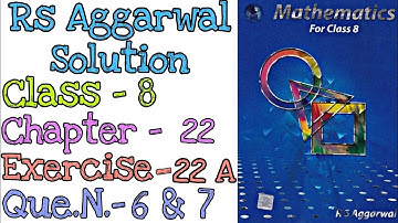 Introduction to Coordinate Geometry | Class 8 Exercise 22A Question 6,7 | Rs Aggarwal | @mdsirmaths