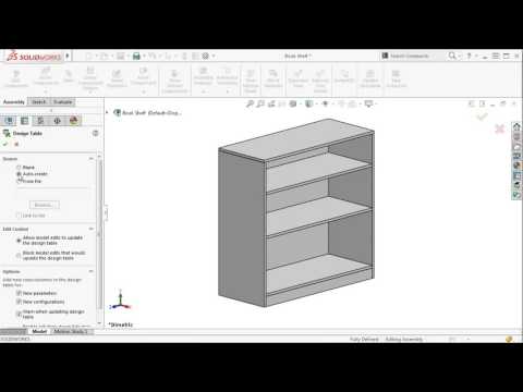 Assembly Design Tables in SOLIDWORKS 2016