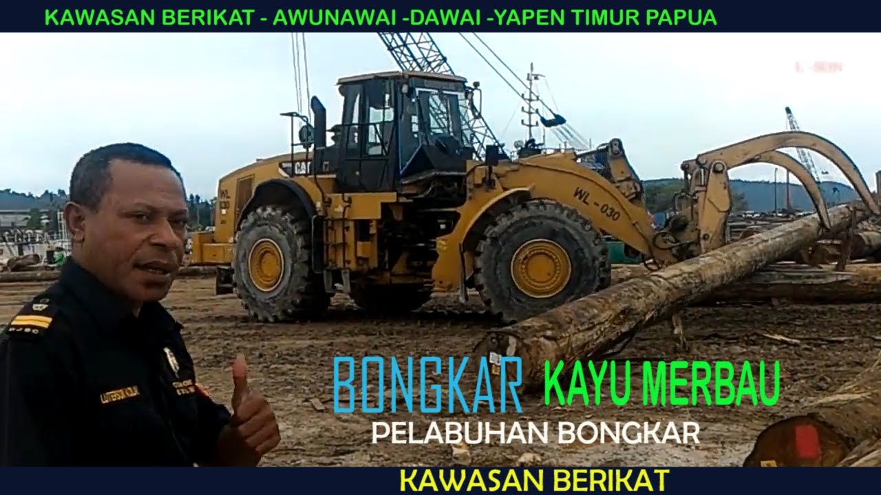 Tugas Beacukai Biak Awasi Pemmbongkaran Kayu Bulat Merbau 