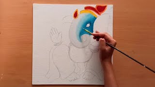 Easy Ganesha painting for beginners//easy acrylic painting tutorial step by step screenshot 2