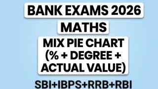 Bank exams l Maths l Mix Pie chart (%+degree+value)