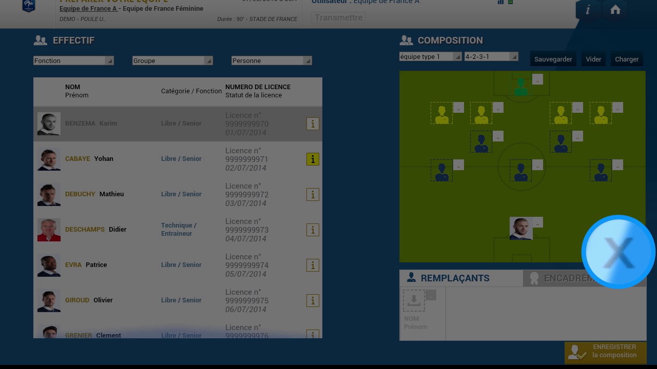 Feuille de Match Informatisée : préparation de la rencontre