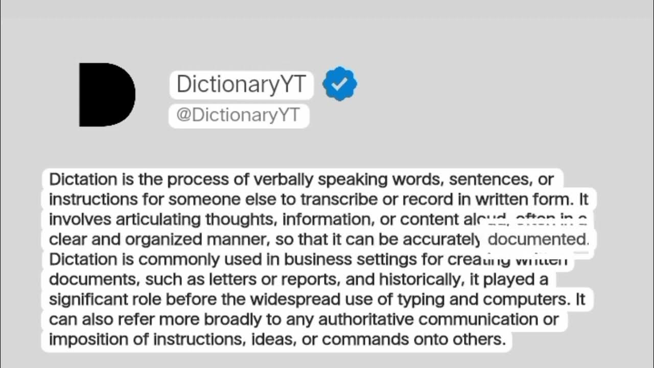 Dictation Meaning In English YouTube dictation-meaning-in-english-youtube