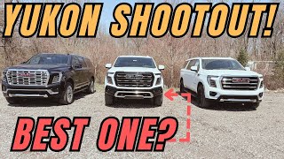 2025 GMC Yukon Denali vs AT4 vs Elevation | Interior Exterior tech & window sticker comparison
