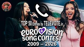 Top 50 Entries by Televote in Eurovision Song Contest (2009-2026)