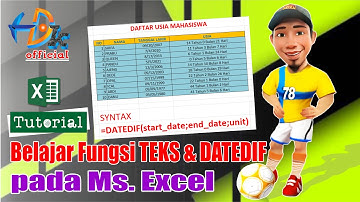 CARA PENGGUNAAN RUMUS FUNGSI TEXT & DATEDIF (Untuk Menghitung Usia) DI EXCEL  | Belajar Excel Pemula
