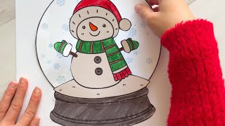 Spinning Snow Globe Craft for Kids | Easy Winter Activity (Free Printable)