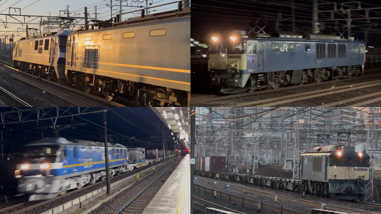 [貨物列車撮影記録] 着雪した激レア貨車コキ110やEF64の臨単など！