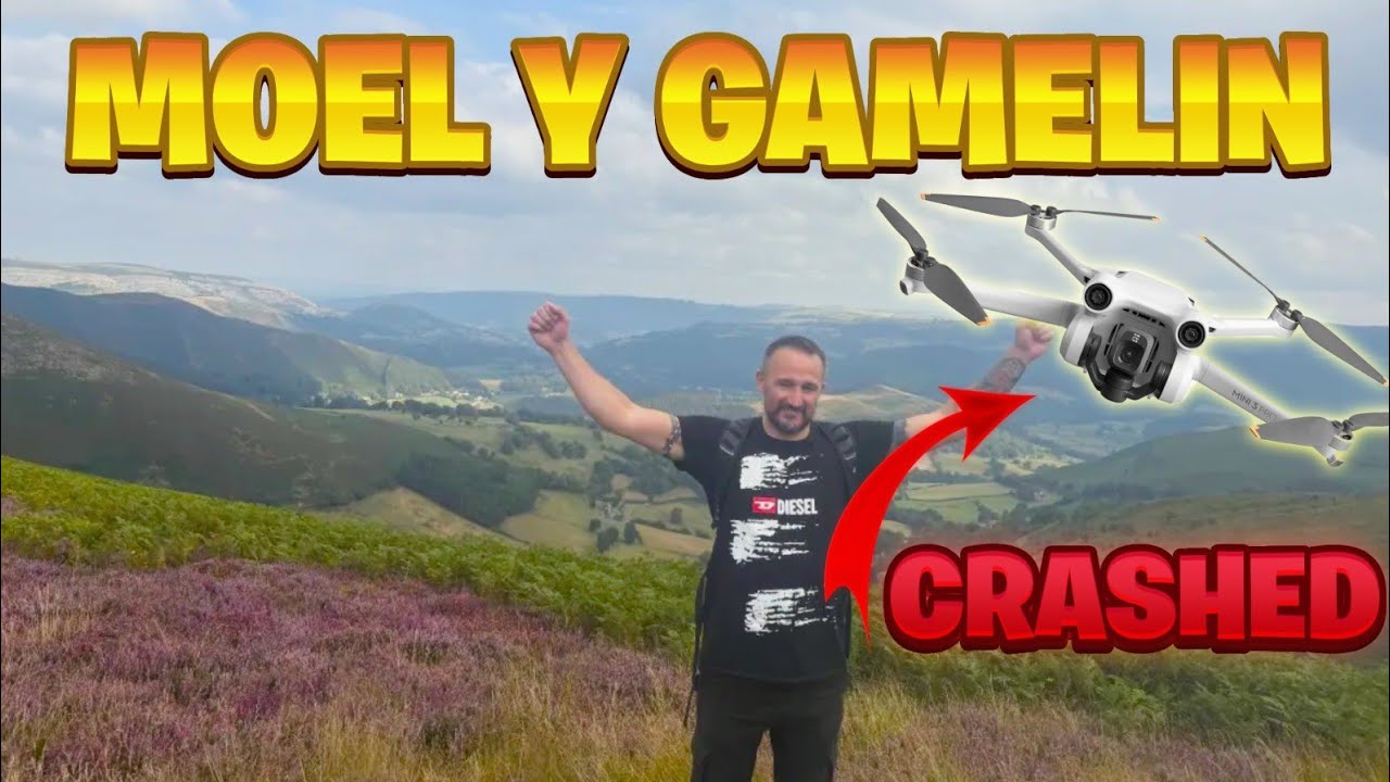 Moel y Gamelin & Moel Morfydd from Pondarosa car park. Almost lost our drone. 