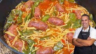 Cazuela de fideos con chorizo