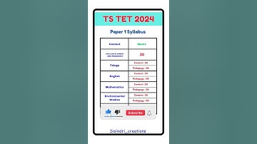 Ts tet 2024 paper 1 Syllabus #tet #2024 #ts #paper1#syllabus #telangana #teacher