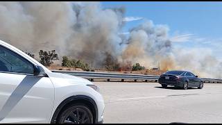 Acton fire on 4/21 9 Acres Burned brush fire(Rover Fire)Dual Cam View (HIGHER Bit Rate)