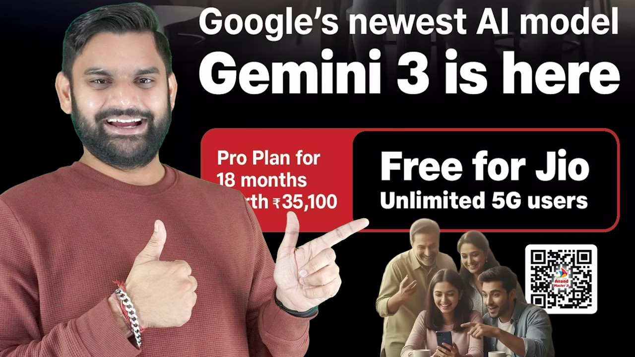 Google Gemini 3 Newest Ai Model 100% Free | Jio 5G Users Get Google ...