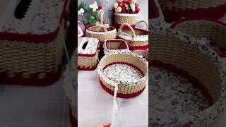 Jute Rope Idea to Make Basket with Foam Board  #diy #diyropebasket #handmade