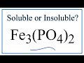 Solubility of Iron II Phosphate