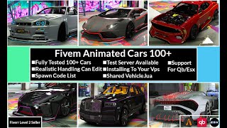Fivem  latest 100  premium animated car pack with realistic handling and custom sounds