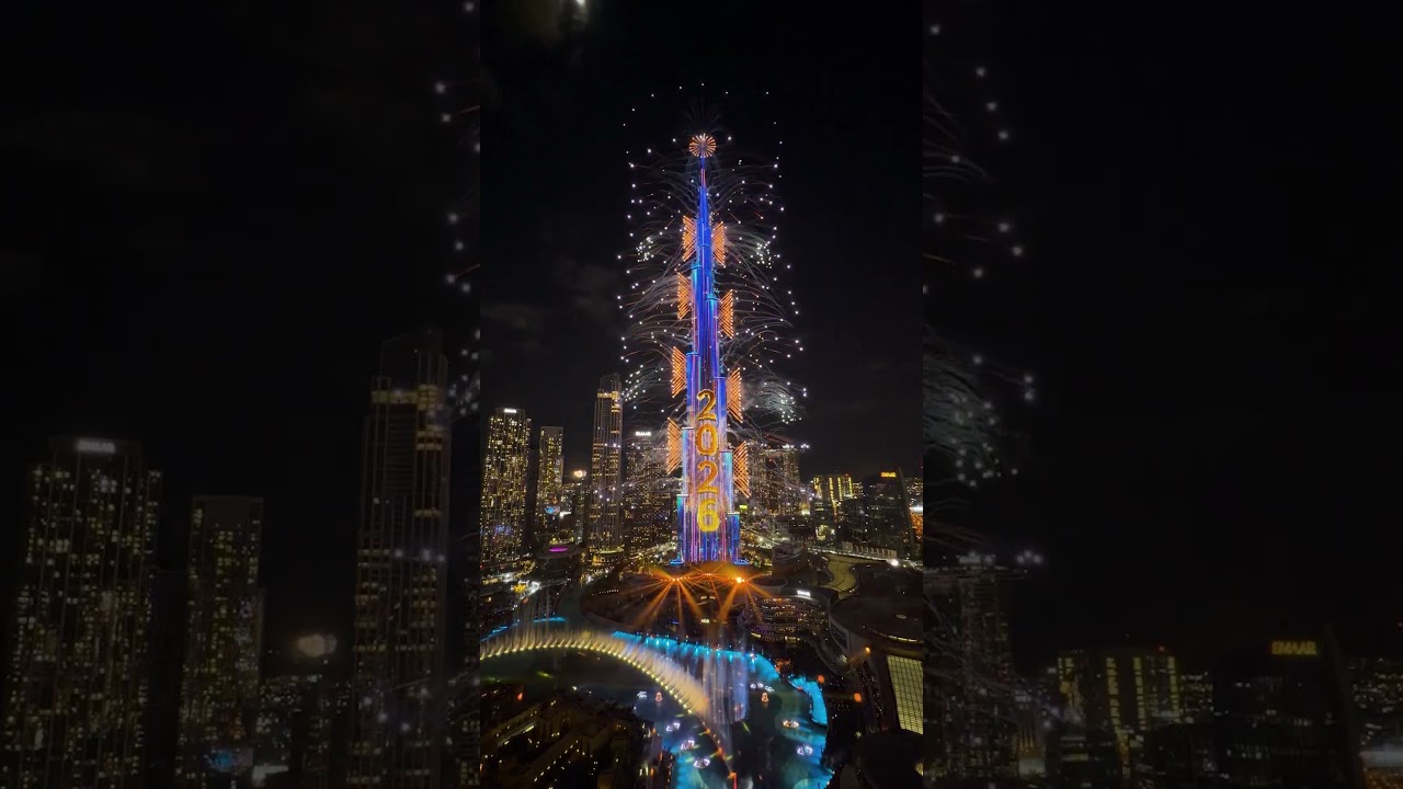 Dubai's Burj Khalifa New Year Fireworks 2026