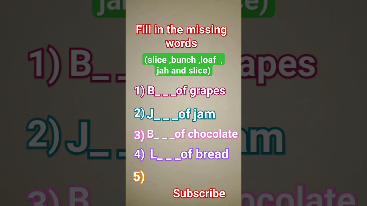 fill in the missing words