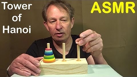ASMR? Tower of Hanoi puzzle solved -  1 to 9 discs - scraping, rattles, clicks