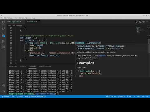 How to generate random numbers and strings in Rust with fastrand