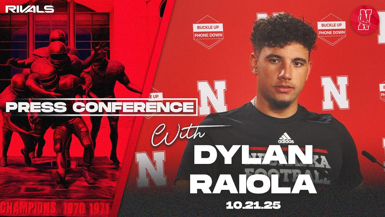 Футбол Небраски: пресс-конференция Дилана Райолы на Северо-Западе (21 октября 2025 г.)