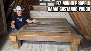Fazendo a cama rústica do chalé usando sobras de madeiras