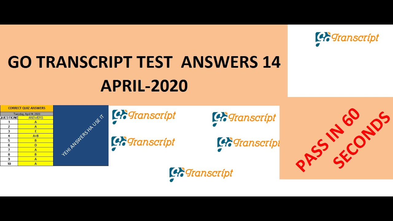 GO TRANSCRIPIT 14 APRIL 2020