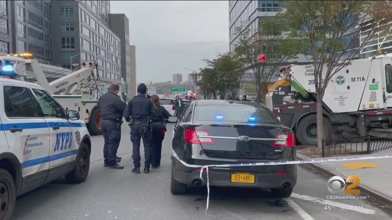 NYPD searching for Porsche in street sweeper eatery crash