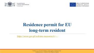 Residence permit for UE long term resident