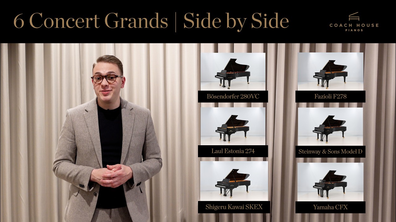 6 of the World's Finest Concert Grand Pianos | Side by Side