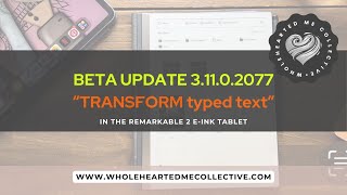 Remarkable Beta Software Update 3.11