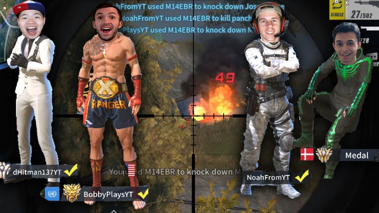 MY BEST RULES OF SURVIVAL SQUAD GAME WITH THE YOUTUBER SQUAD! (iOS/Android/PC)