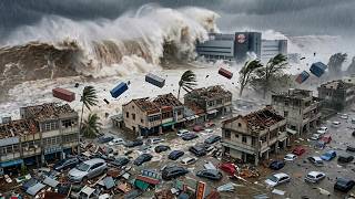 228.000 Homes no Electricity! 20 Foot Waves, Super Typhoon Champi Hammers Taiwan